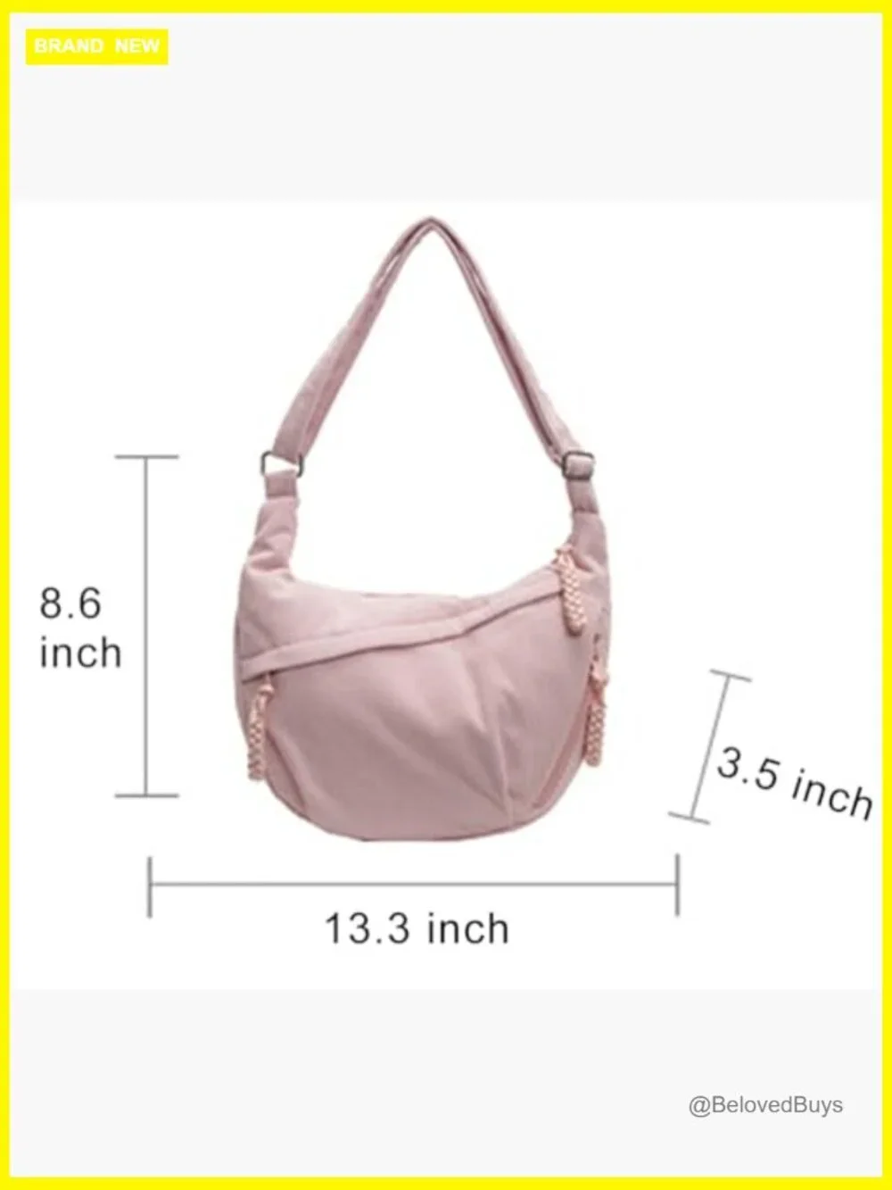 Crescent Shoulder Bag Nylon Canvas Corduroy Crossbody Slouchy Hobo Purse Retro